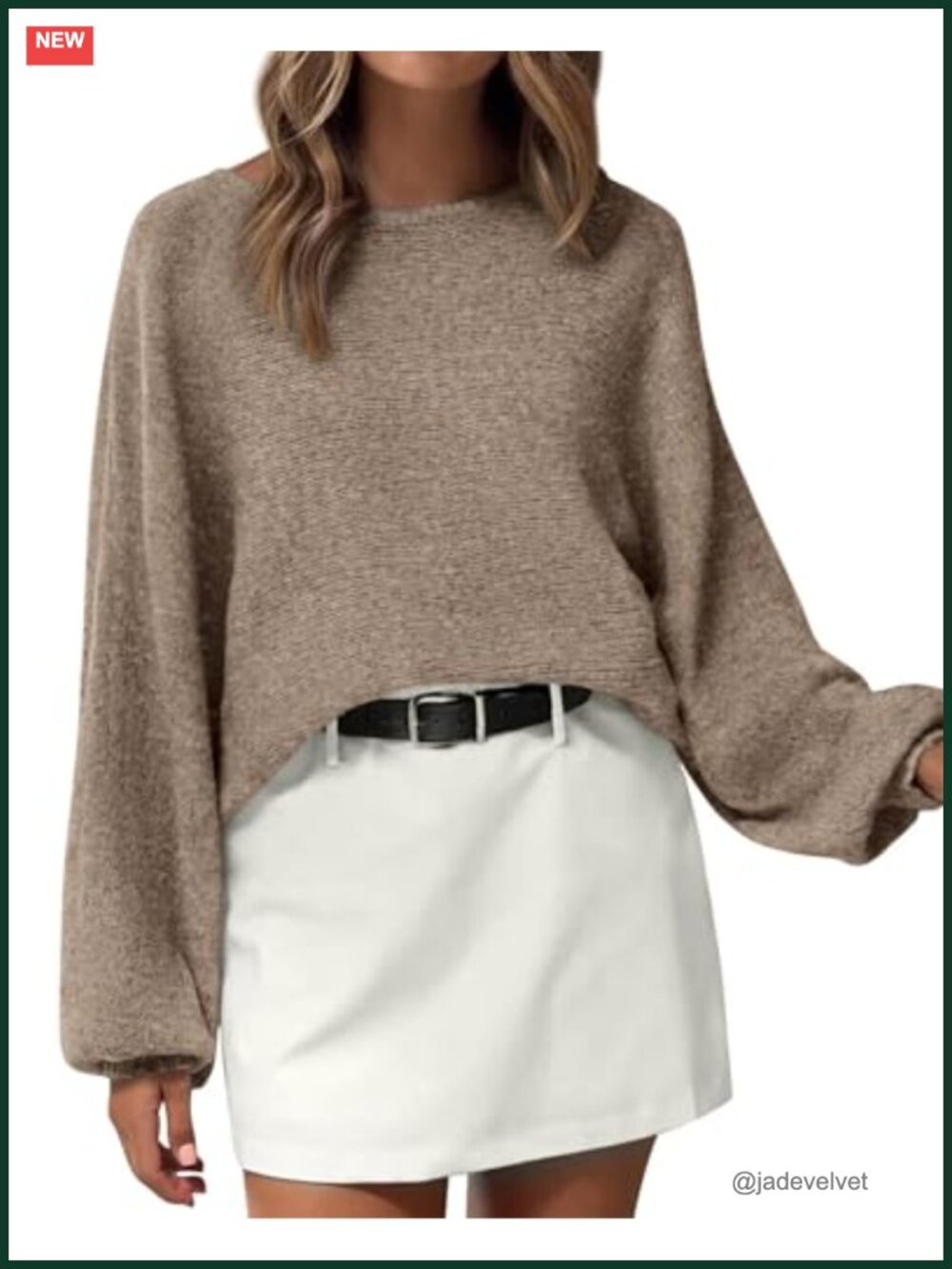 Oversized Boat Neck Sweater Women Cozy Chunky Knit Long Sleeve